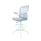 Boss Office Products Deluxe Drafting Chair, White Frame, Gray Mesh and Fabric with Flip Arms B16366WT-GY - alternate 4